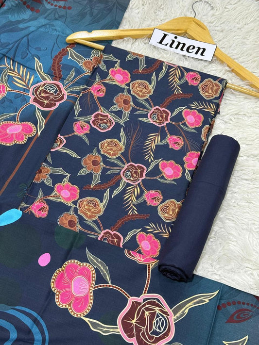 Linen Printed 3pc