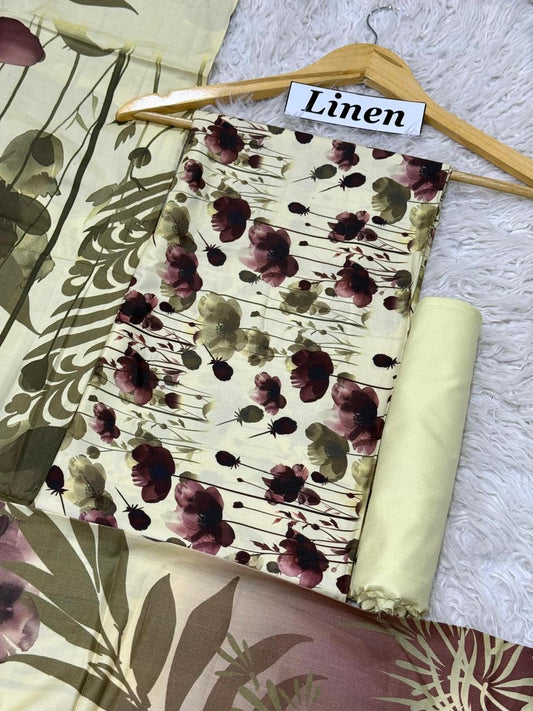 Linen Printed 3pc
